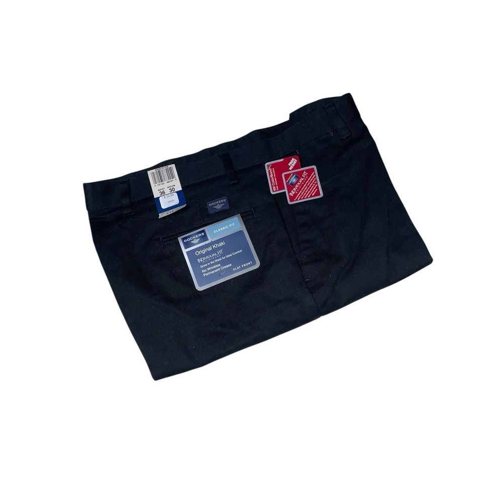 Dockers Original Khaki Individual Fit‎ Waist Band 36x30 Black